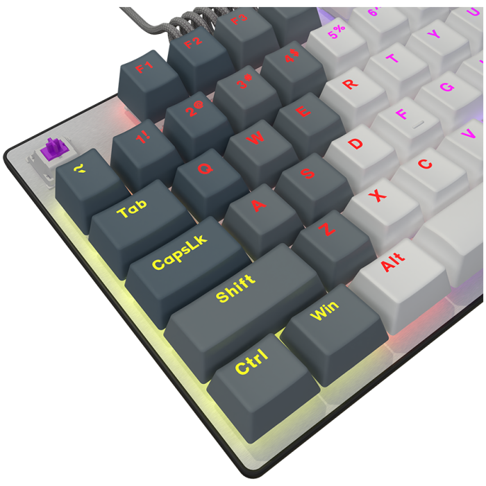 LORGAR Azar 514TKL, Wired RGB mechanical gaming keyboard, white, EN layout [8]