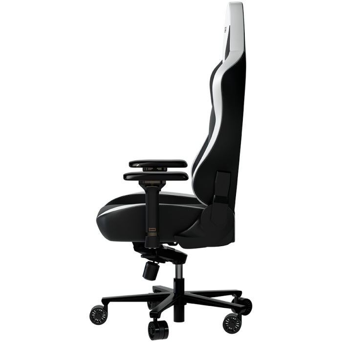 LORGAR Base 311, Gaming chair, PU eco-leather, 1.8 mm metal frame, multiblock mechanism, 4D armrests, 5 Star aluminium base, Class-4 gas lift, 75mm PU casters, Black + white [5]