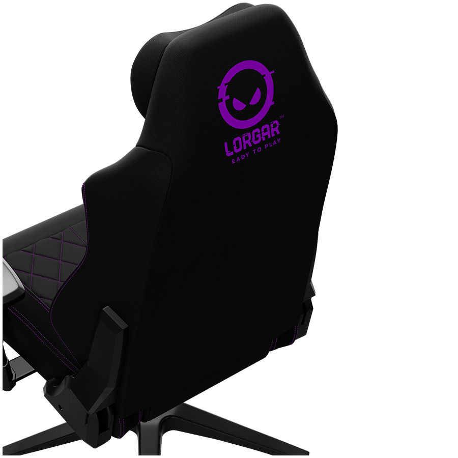 LORGAR CHA41, Ergonomic Gaming Chair Advanced, premium anti-stain fabric, Black/purple [20]