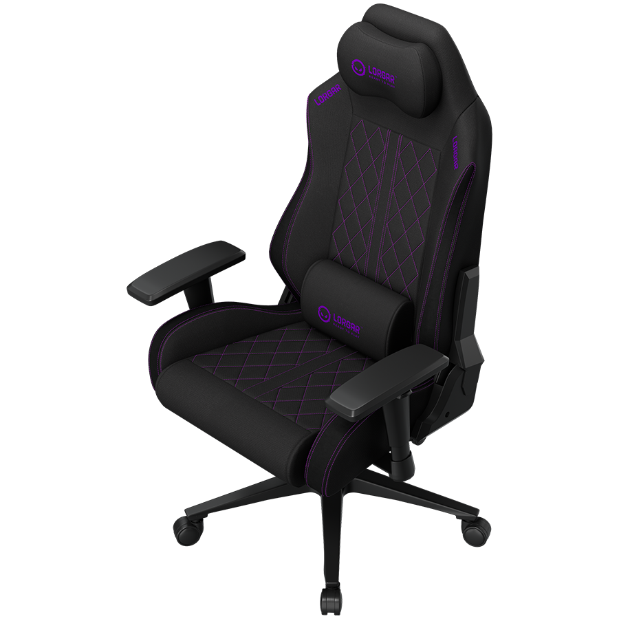 LORGAR CHA41, Ergonomic Gaming Chair Advanced, premium anti-stain fabric, Black/purple [4]