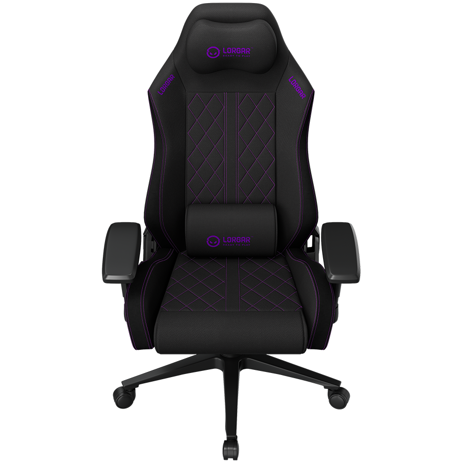 LORGAR CHA41, Ergonomic Gaming Chair Advanced, premium anti-stain fabric, Black/purple [2]