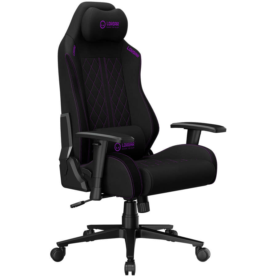 LORGAR CHA41, Ergonomic Gaming Chair Advanced, premium anti-stain fabric, Black/purple [16]