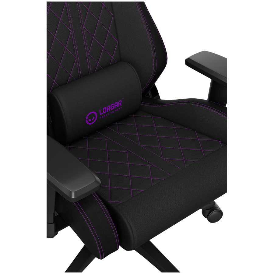 LORGAR CHA41, Ergonomic Gaming Chair Advanced, premium anti-stain fabric, Black/purple [18]