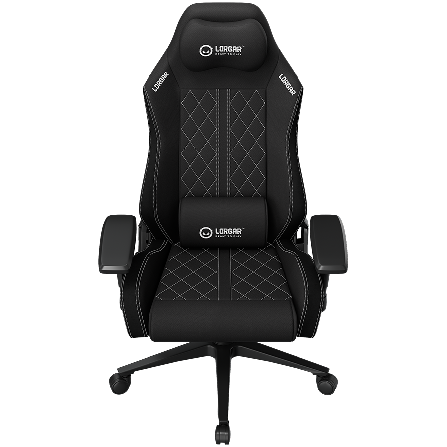 LORGAR CHA41, Ergonomic Gaming Chair Advanced, premium anti-stain fabric, Black/white [2]
