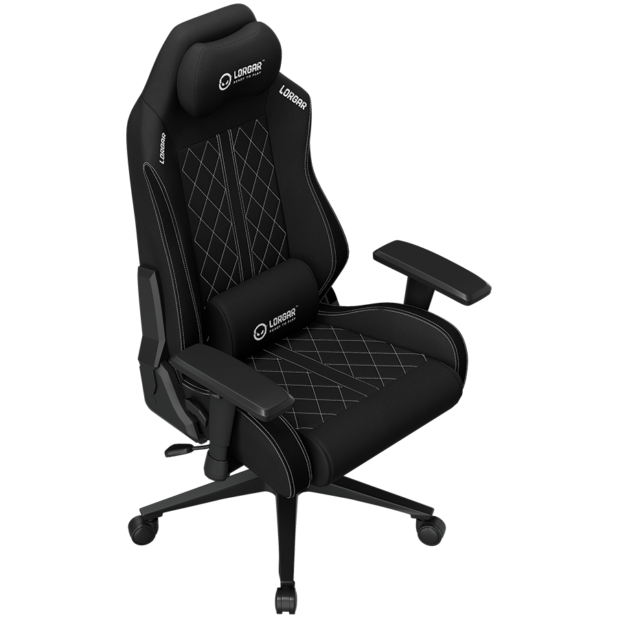 LORGAR CHA41, Ergonomic Gaming Chair Advanced, premium anti-stain fabric, Black/white [16]