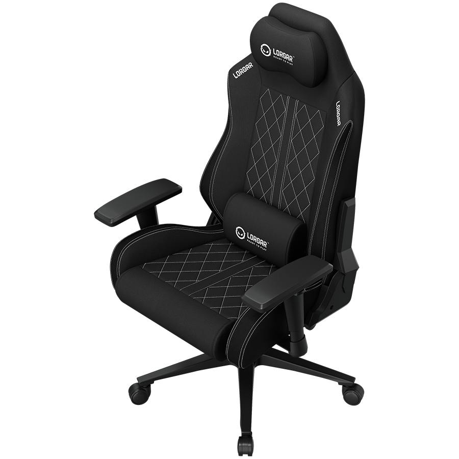 LORGAR CHA41, Ergonomic Gaming Chair Advanced, premium anti-stain fabric, Black/white [3]