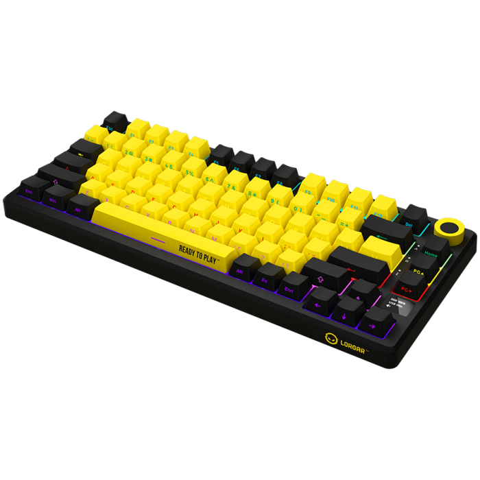 LORGAR KBP7075W, Wireless 75% Mechanical Gaming Keyboard Pro, Black/yellow, EN layout [2]