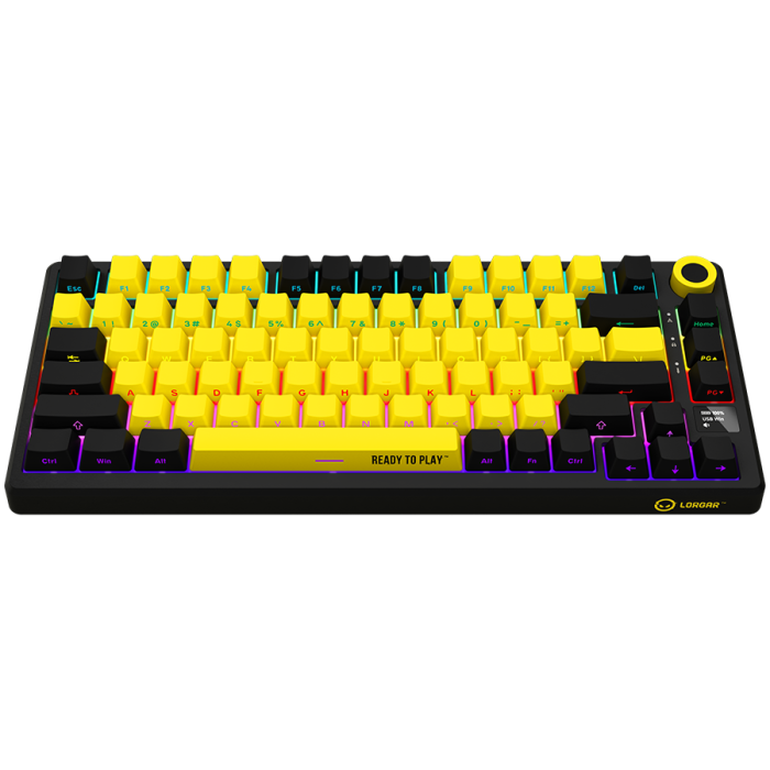 LORGAR KBP7075W, Wireless 75% Mechanical Gaming Keyboard Pro, Black/yellow, EN layout [3]