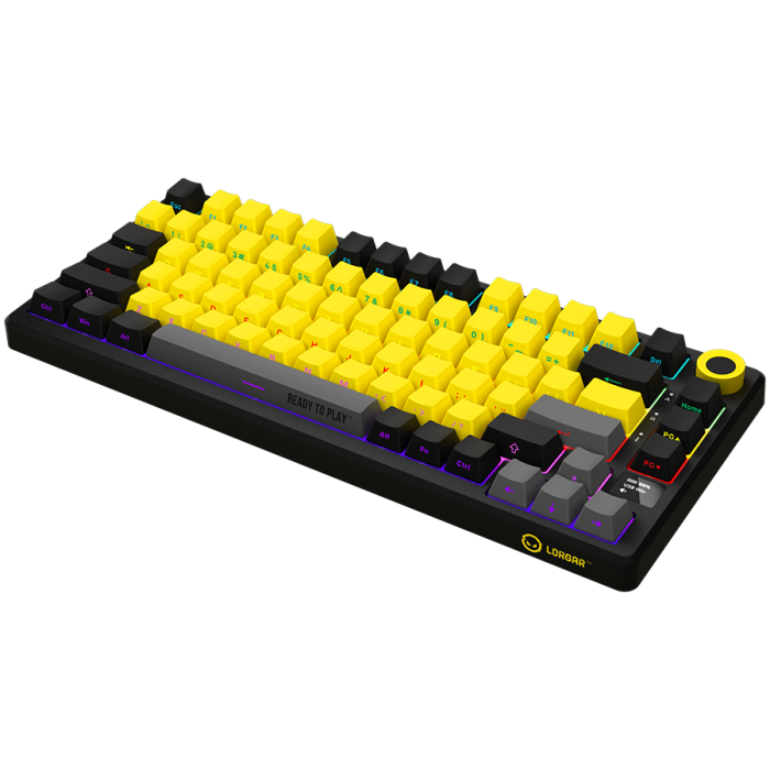 LORGAR KBP7075W, Wireless 75% Mechanical Gaming Keyboard Pro, Black/yellow, EN layout [7]