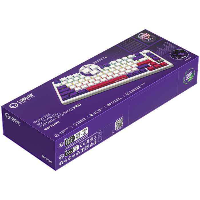 LORGAR KBP7075W, Wireless 75% Mechanical Gaming Keyboard Pro, White, EN layout [9]