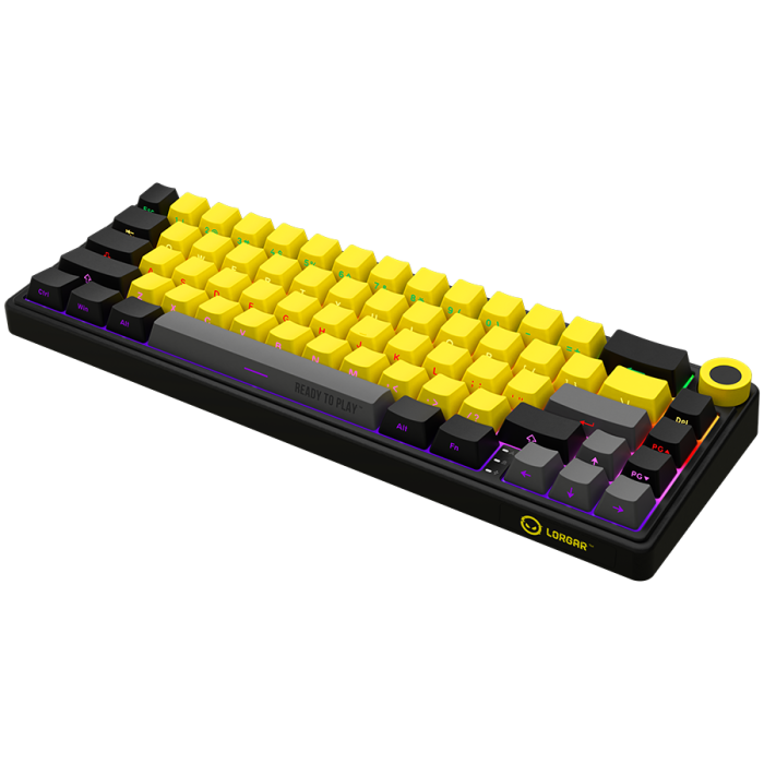LORGAR KBP70MW, Wireless 65% Mechanical Gaming Keyboard Pro, Black/yellow, EN layout [7]