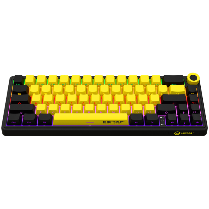 LORGAR KBP70MW, Wireless 65% Mechanical Gaming Keyboard Pro, Black/yellow, EN layout [3]