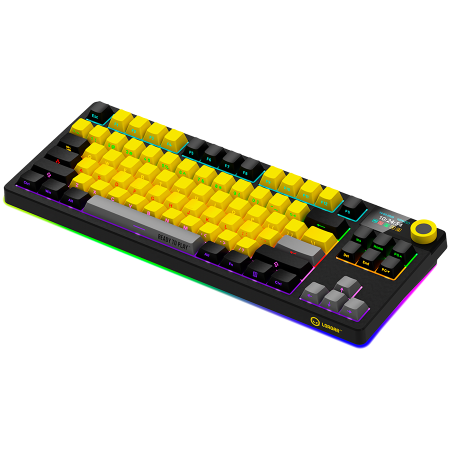 Tastatura mecanica de gaming wireless Lorgar KBP70TKLW, TKL, Black/Yellow, Layout EN [7]