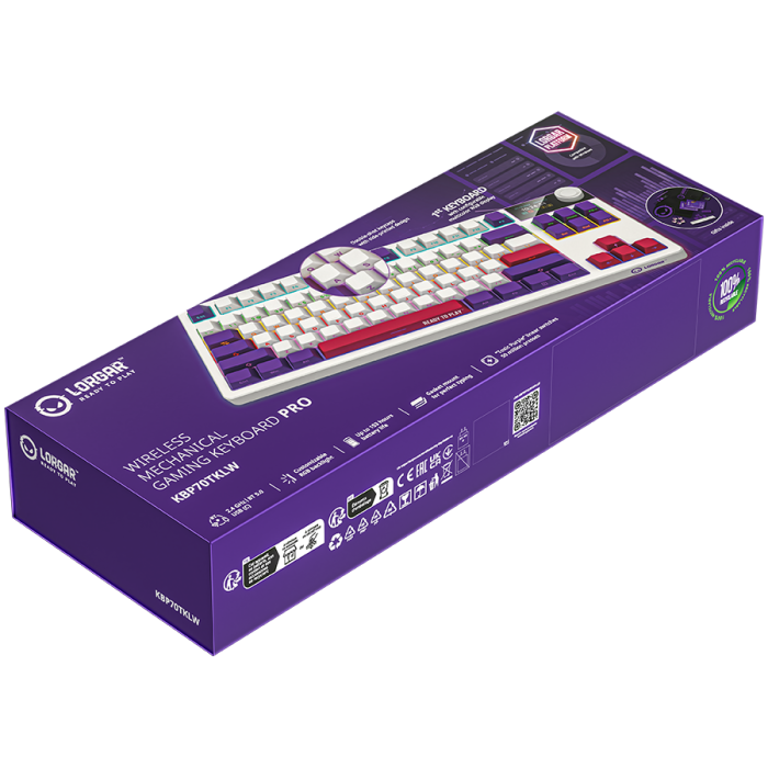 LORGAR KBP70TKLW, Wireless TKL Mechanical Gaming Keyboard Pro, White, EN layout [9]