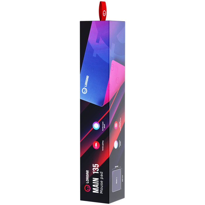 Lorgar Main 135, Gaming mouse pad, High-speed surface, Purple anti-slip rubber base, size: 500mm x 420mm x 3mm, weight 0.41kg [7]