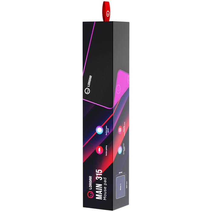 Lorgar Main 315, Gaming mouse pad, High-speed surface, Purple anti-slip rubber base, size: 500mm x 420mm x 3mm, weight 0.39kg [8]