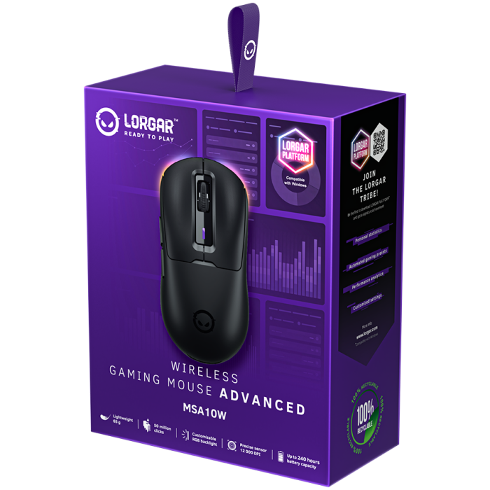 LORGAR MSA10W, Wireless Gaming Mouse Advanced, black [8]