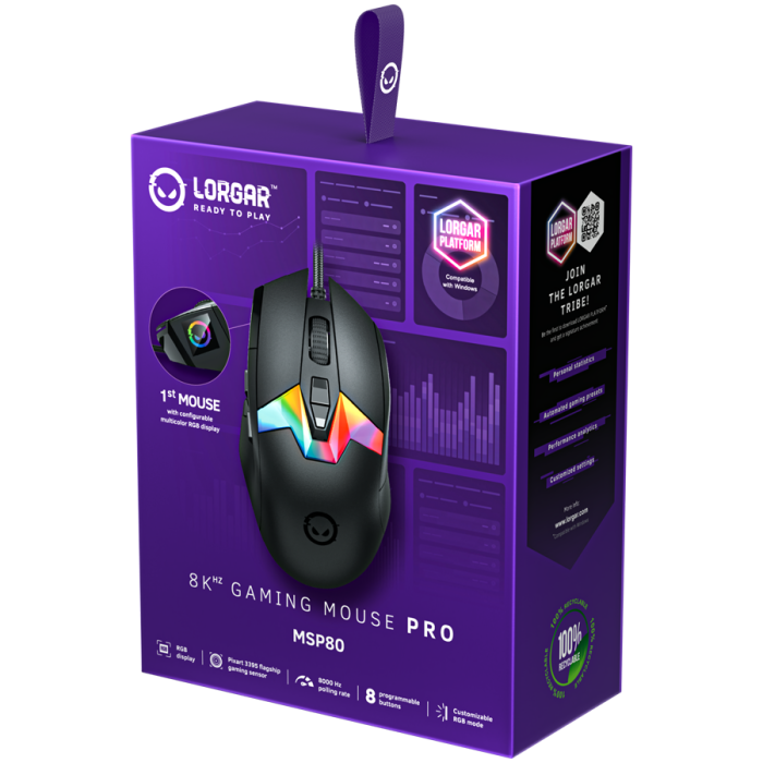 LORGAR MSP80, 8000 Hz Gaming Mouse Pro, Black [8]
