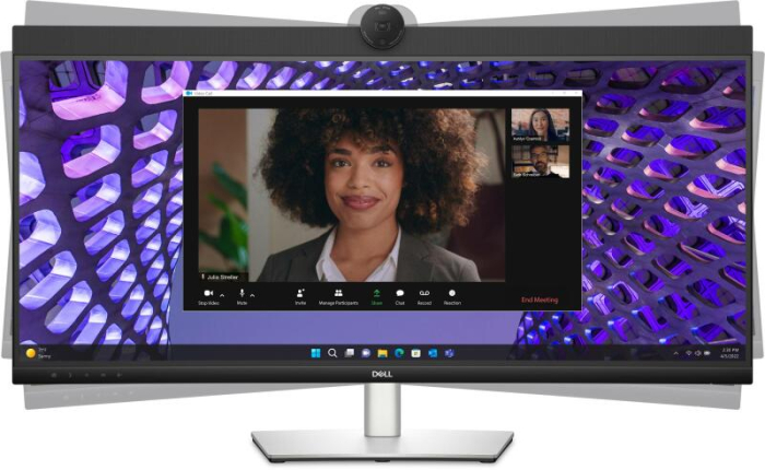 Monitor LED Dell P3424WEB Curved Video Conferencing 34", 3440x1440 WQHD, IPS Antiglare, 21:9, 1000:1, 300 cd/m2, 8ms/5ms, 178/178, DP, HDMI, 2xUSB-C (DP/PD), USB-B, 2xUSB 3.2, RJ-45, 2x5W Speakers, Ca [4]