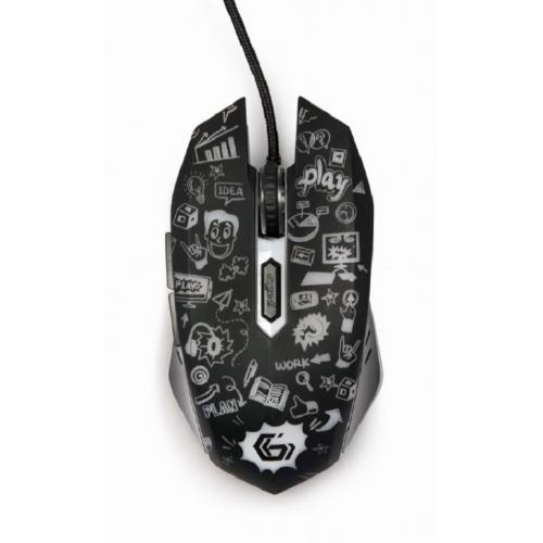 Mouse Optic Gembird MUS-6B-GRAFIX-01, USB, Black-White [1]