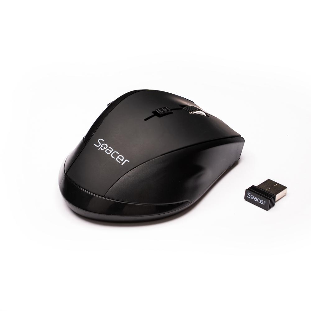 Mouse Wireless SPACER SPMO-W02, 1600 dpi, Negru [3]