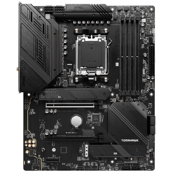 MSI Main Board Desktop MAG B650 TOMAHAWK WIFI (AM5,4x DDR5,HDMI,DP,2x PCI-E x16,1x PCI-E x1,3xM.2,6xSATA 6G,6x USB 2.0,6x USB 3.2 Gen1 Type A,3x USB 3.2 Gen2 Type A,1x USB 3.2 Gen2 Type C,1x USB 3.2 G [2]