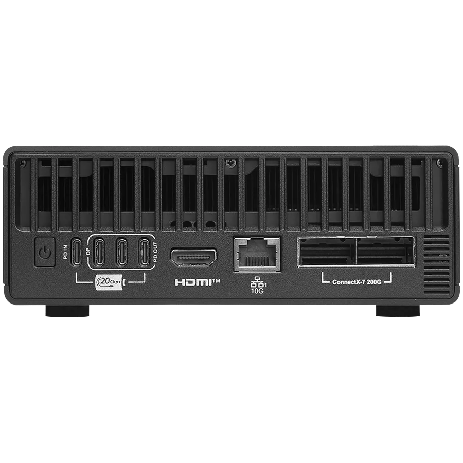 MSI Personal AI Supercomputer (NVIDIA GB10 Blackwell, 20 core ARM, 10 Cortex-X925 + 10 Cortex-A725 ARM, 4TB M.2 SSD PCIe Gen5, 128GB LPDDR5x,Wi-Fi 7,BT 5.4,FAN,EU) [4]
