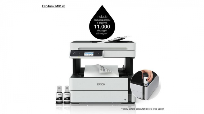 Imprimanta multifunctionala Epson EcoTank M3170, Inkjet, Monocrom, Format A4, Reta, Wi-Fi [3]