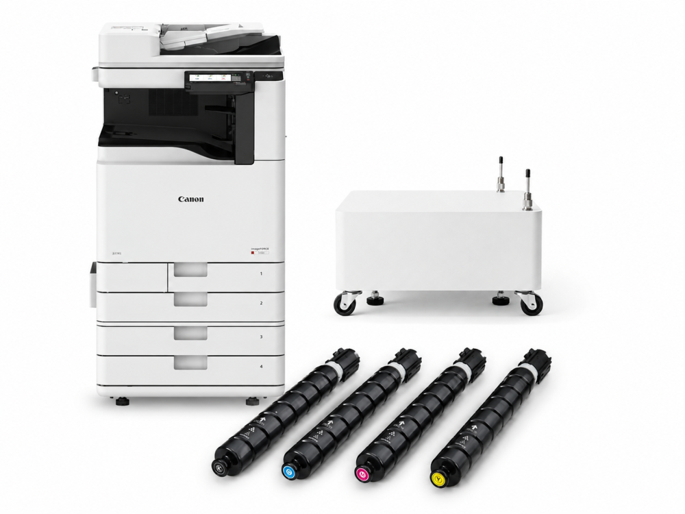 Pachet promoțional multifuncțional laser color A3 Canon imageFORCE C3026 Promo Bundle + Stand suport Plain Pedestal PEDS3 + Set tonere [2]
