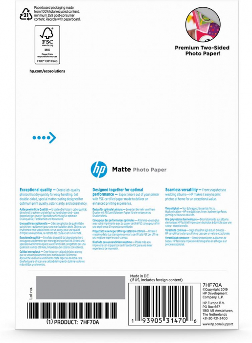 Paper Media HP Matte FSC photo 4x6 (10x15) 25 sheet [1]