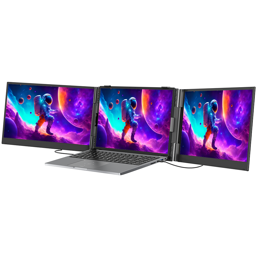 Portable monitor Blackview DCM8 Dual Screen 15.3inch 1920x1200 16:9 LCD 60Hz IPS 178 USB-C 3.1x3 364.4x237.43x21mm Grey Black [2]