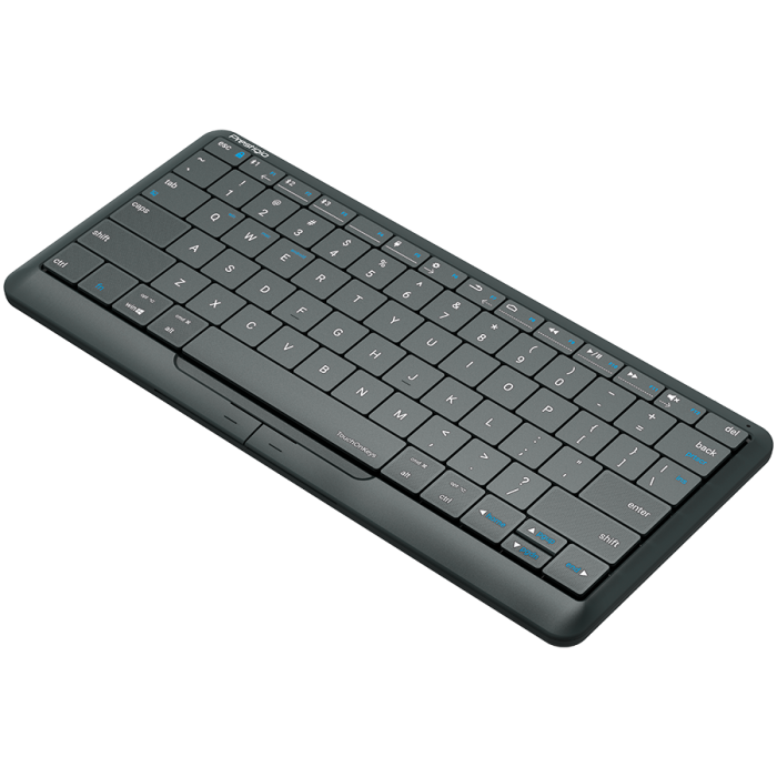 Prestigio Click&Touch 2, wireless multimedia smart keyboard with touchpad embedded into keys, auto-switch between keyboard and touchpad modes, touch multimedia sliders, left and right physical "mouse" [4]