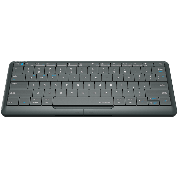 Prestigio Click&Touch 2, wireless multimedia smart keyboard with touchpad embedded into keys, auto-switch between keyboard and touchpad modes, touch multimedia sliders, left and right physical "mouse" [3]