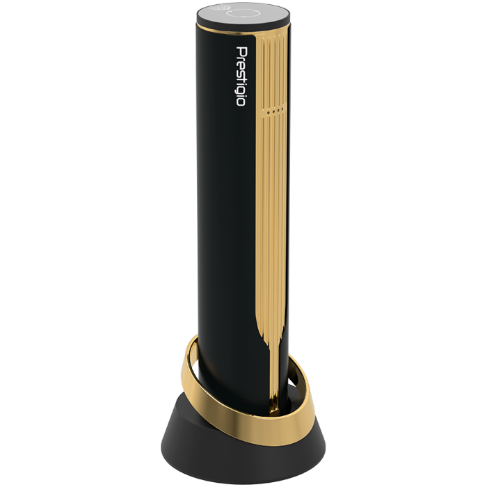 Prestigio Maggiore, smart wine opener, 100% automatic, opens up to 70 bottles without recharging, foil cutter included, premium design, 480mAh battery, Dimensions D 48*H228mm, black + gold color. [3]
