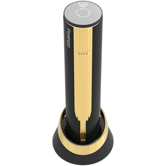 Prestigio Maggiore, smart wine opener, 100% automatic, opens up to 70 bottles without recharging, foil cutter included, premium design, 480mAh battery, Dimensions D 48*H228mm, black + gold color. [6]