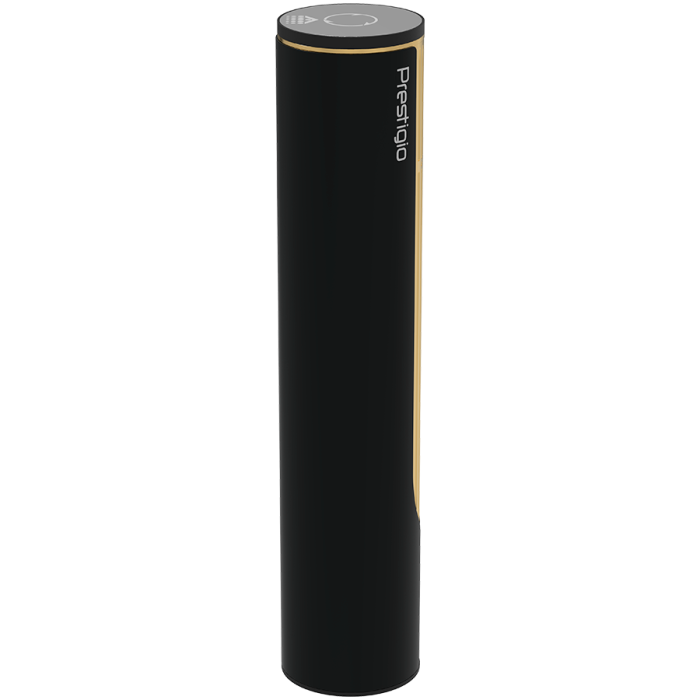 Prestigio Maggiore, smart wine opener, 100% automatic, opens up to 70 bottles without recharging, foil cutter included, premium design, 480mAh battery, Dimensions D 48*H228mm, black + gold color. [11]