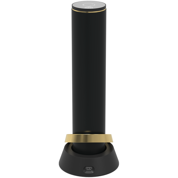 Prestigio Maggiore, smart wine opener, 100% automatic, opens up to 70 bottles without recharging, foil cutter included, premium design, 480mAh battery, Dimensions D 48*H228mm, black + gold color. [5]