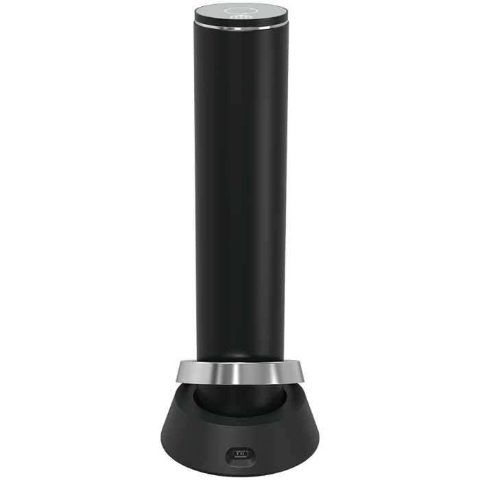 Prestigio Maggiore, smart wine opener, 100% automatic, opens up to 70 bottles without recharging, foil cutter included, premium design, 480mAh battery, Dimensions D 48*H228mm, black + silver color. [4]