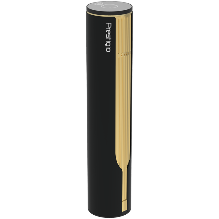 Prestigio Maggiore, smart wine opener, 100% automatic, opens up to 70 bottles without recharging, foil cutter included, premium design, 480mAh battery, Dimensions D 48*H228mm, black + gold color. [9]