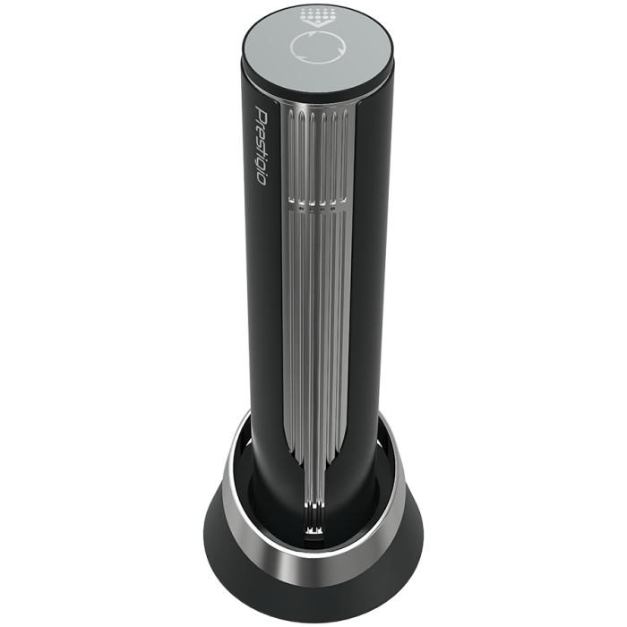 Prestigio Maggiore, smart wine opener, 100% automatic, opens up to 70 bottles without recharging, foil cutter included, premium design, 480mAh battery, Dimensions D 48*H228mm, black + silver color. [6]