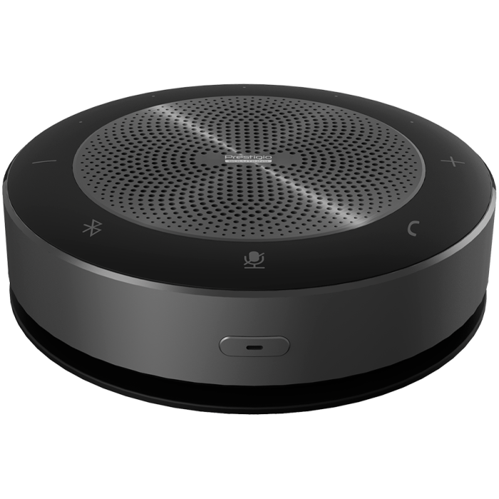 Prestigio Solutions Video Conferencing Speakerphone Alpha: 5W, 6 mic, 5m (Radius), Wireless charging, Connection via USB Type-C, AUX or BT4.2+EDR [1]