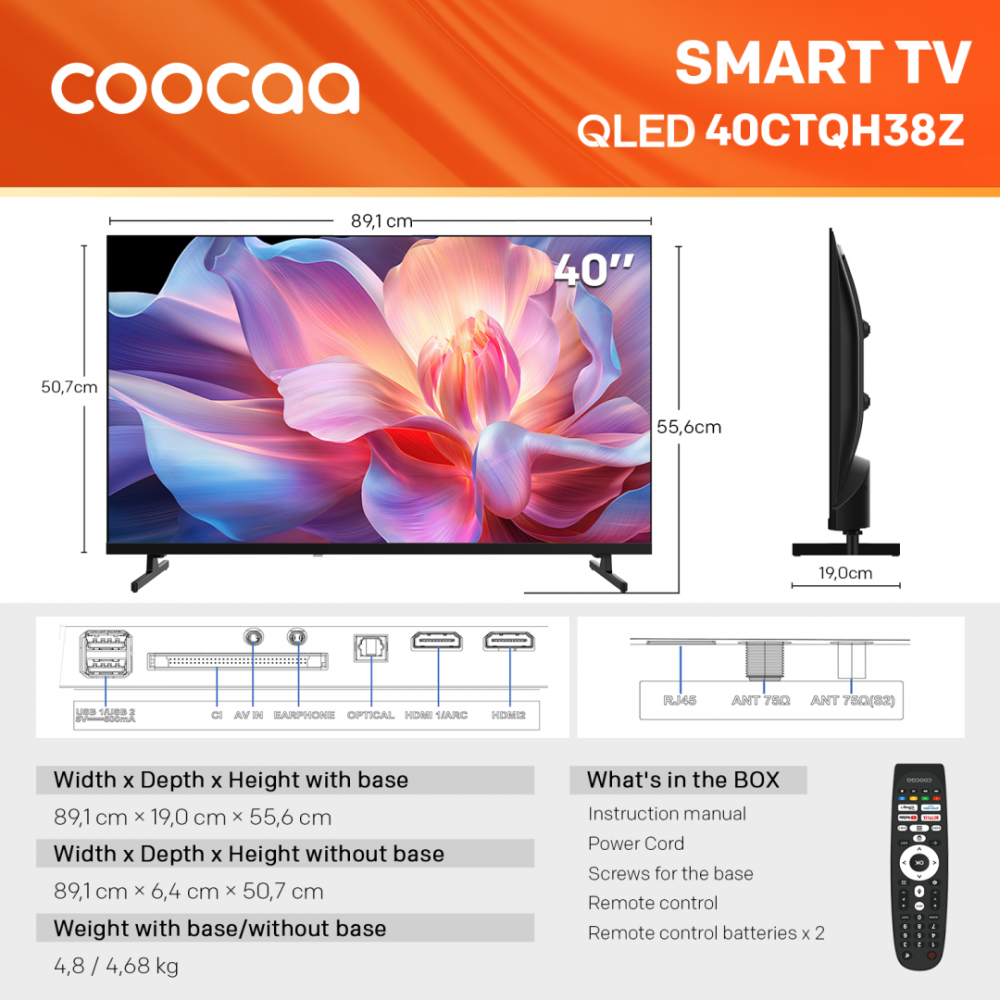 QLED TV FHD 40"(100cm) Coocaa 40CTQH38Z [4]
