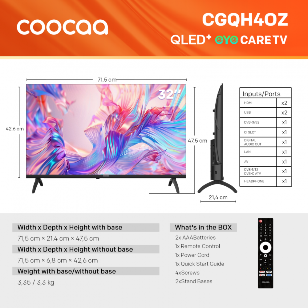 QLED TV HD 32"(80cm) Coocaa 32CGQH40Z [4]