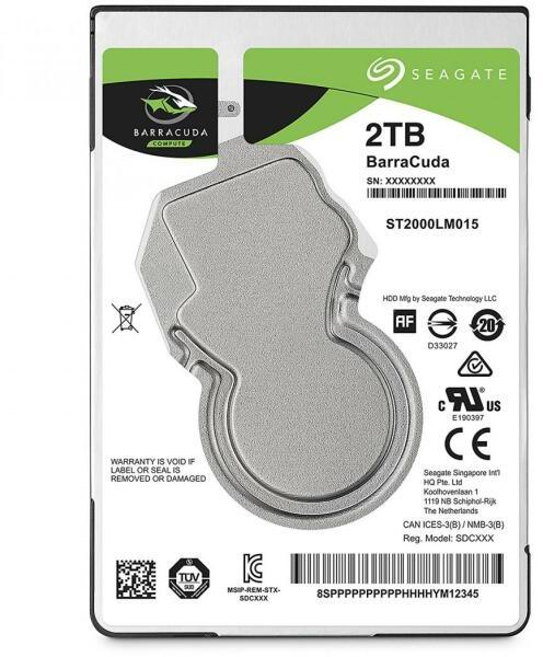 Hard disk intern 2.5 inch Seagate BarraCuda, 2TB, 5400 RPM, 128MB cache, SATA III (ST2000LM015) [2]