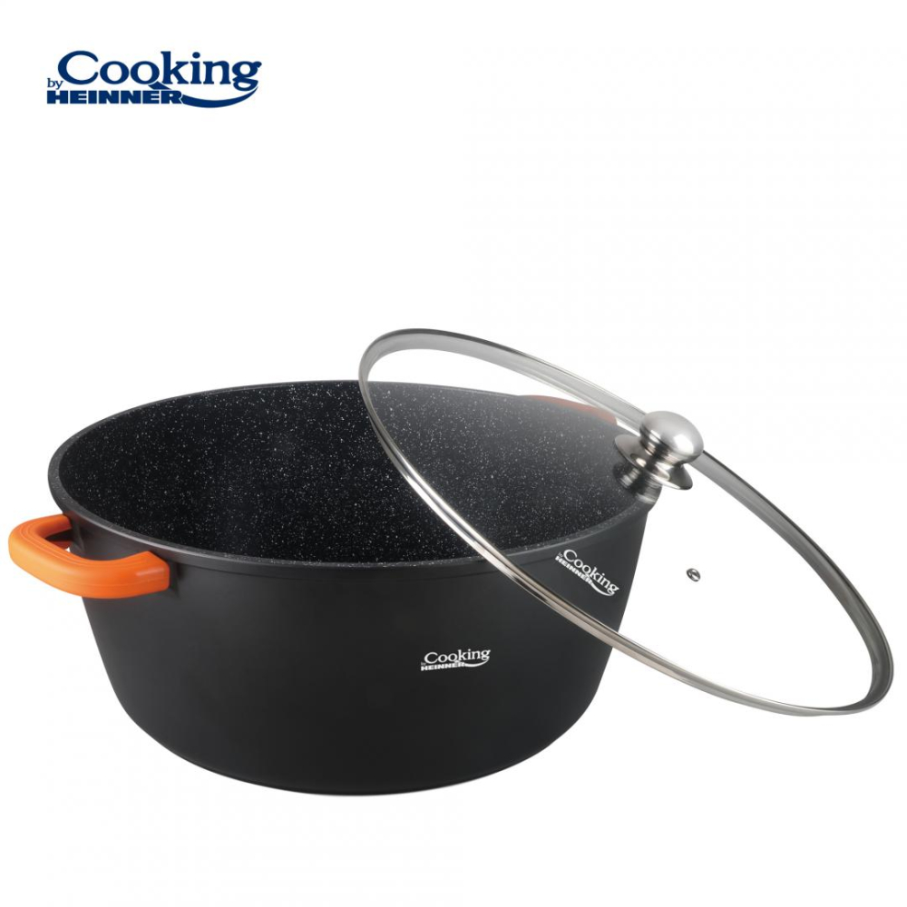 SEMIOALA ALUMINIU+CAPAC 44X19 CM,23L,DARK LINE, COOKING BY HEINNER [2]