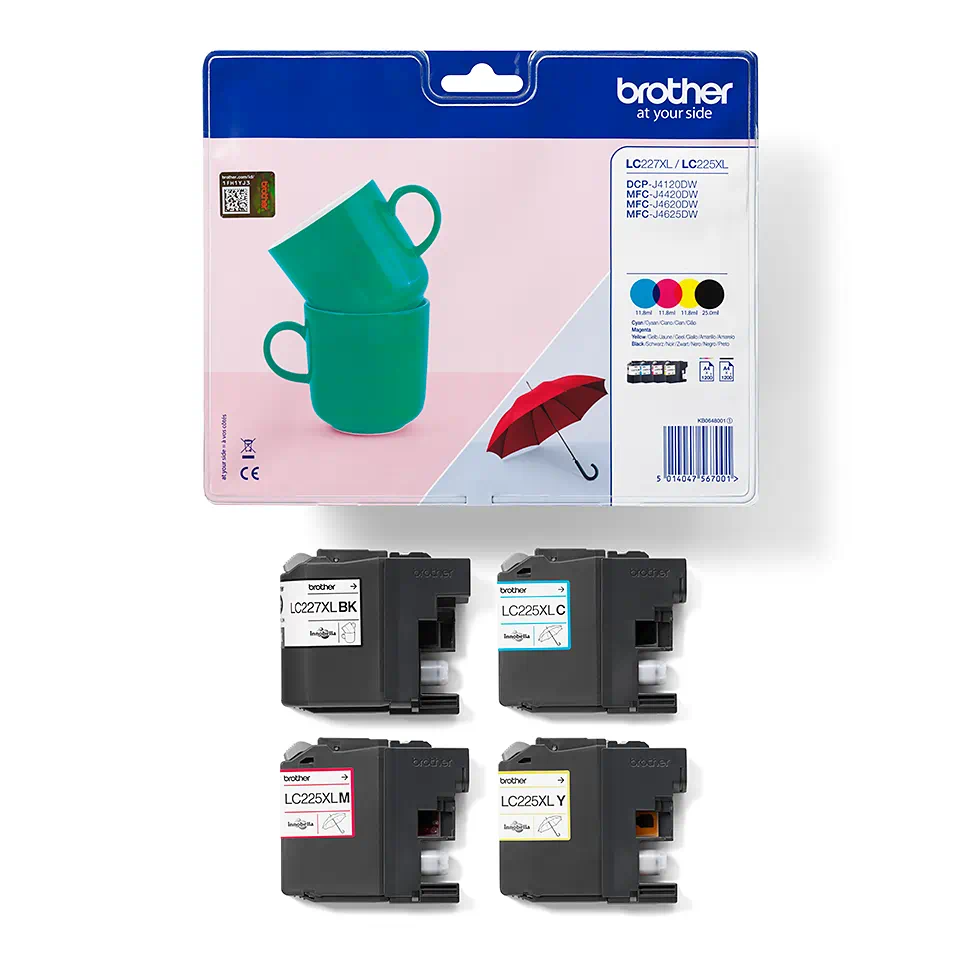 Cartus cerneala Brother LC227XL/LC225XL, negru si color (black and colour), original, 1200 pagini, 60.4 ml [2]