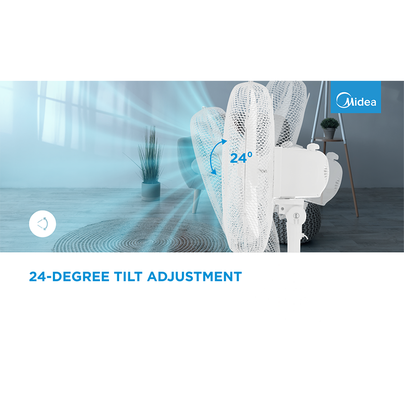 Stand fan, 40cm, 40W, 3 speeds, mechanical, noise level: 55-65 dB, Oscillation 80°, Tilting +16° -8°, Adjustable height 120cm, [3]