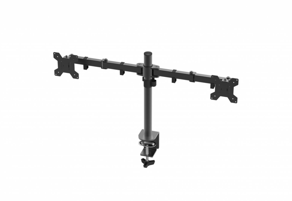 Suport dublu monitor Serioux, MM1903A, mobil, tilt:+/- 90 °, swivel: 180 ° , rotatie 360°, VESA: 75×75 / 100×100mm, compatibilitate 10"-27" , reglabil pe inaltime: 400mm ,extensie braț: 415mm ,greutat [5]