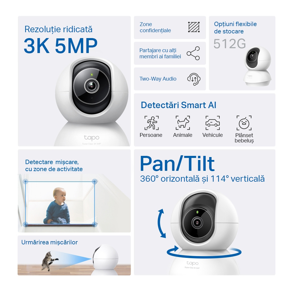 Camera de supraveghere video Wi-Fi pan/tilt TP-Link Tapo C230 (TAPO C230) - TP-LINK [6]