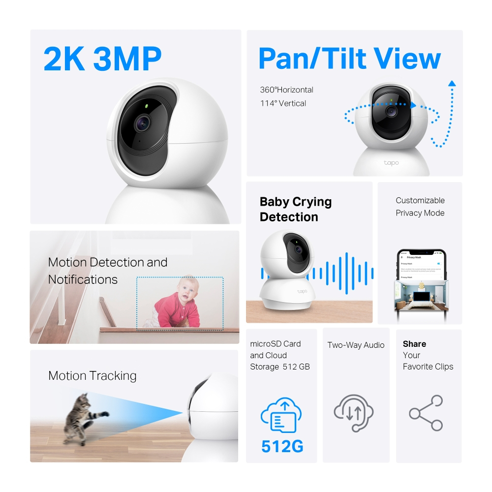 Pachet 2 camere supraveghere video Wi-Fi pan/tilt TP-Link Tapo C210P2 (TAPO C210P2) - TP-LINK [2]